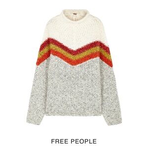 Free People, Turn Around Tunic, Ivory Combo, Size Small